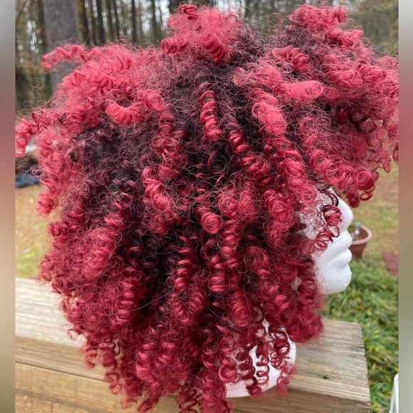 A head full of Burgundy curls! Wear it for  fun/necessity either way BEAUTIFUL - Picture 3 of 5